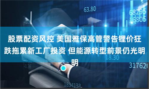 股票配资风控 美国雅保高管警告锂价狂跌拖累新工厂投资 但能源转型前景仍光明